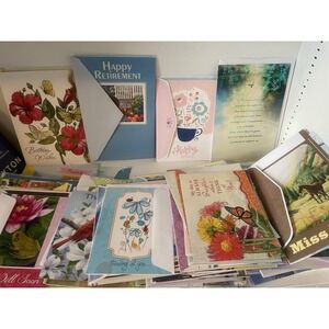 Vintage To Now Greeting Cards W Envelopes All Occasion Unused Huge Lot 100+